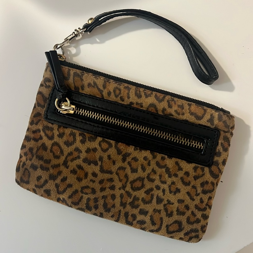 Velvet cheetah wristlet